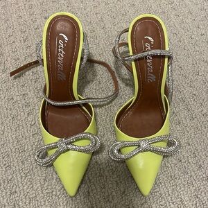 L’intervalle neon heel genuine leather
